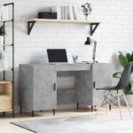 Provira Bureau 140x50x75 cm bewerkt hout betongrijs