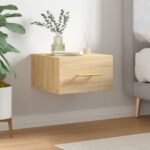 Provira Nachtkastje wandgemonteerd 35x35x20 cm sonoma eikenkleurig