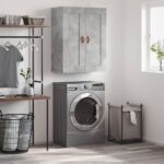 Provira Wandkast 69,5x34x90 cm bewerkt hout betongrijs