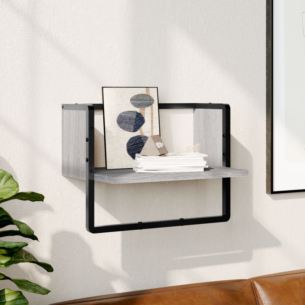 8721012046207_m_en_hd_1 Provira Wandschap met stang 40x25x30 cm grijs sonoma eikenkleurig - Image 1