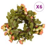 Provira Kerstslingers met bloemen 6 st 215 cm zonsopgang rood
