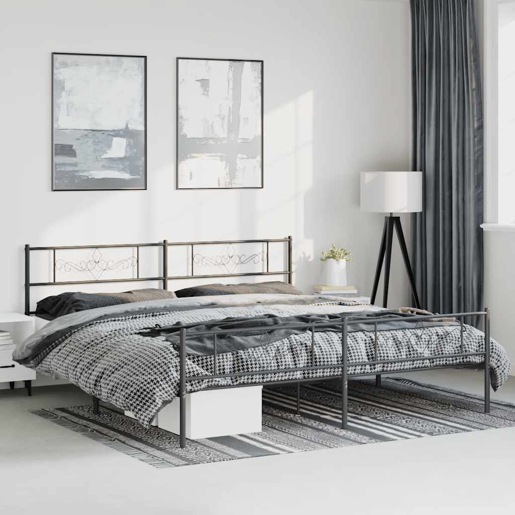 8721012047488_m_en_hd_1 Provira Bedframe met hoofd- en voeteneinde metaal zwart 193x203 cm - Image 1