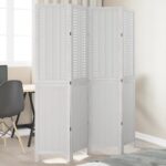 Provira Kamerscherm met 4 panelen massief paulowniahout wit