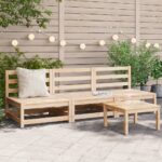 Provira Tuinbank zonder armleuningen 3 st 70x70x67 cm grenenhout