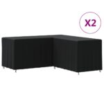 Provira Tuinmeubelhoezen 2 st L-vormig 420D 215x215x80 cm oxford stof