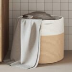 Provira Opbergmand Ø 40x35 cm katoen beige en wit