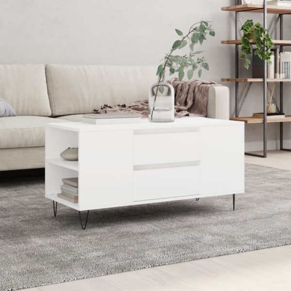 Provira Salontafel 102x44,5x50 cm bewerkt hout wit