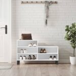 Provira Schoenenkast 102x36x60 cm bewerkt hout wit