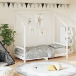 Provira Kinderbedframe 80x160 cm massief grenenhout wit