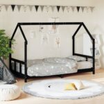 Provira Kinderbedframe 90x190 cm massief grenenhout zwart