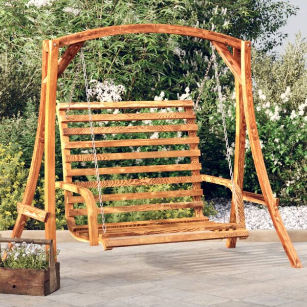 Provira Schommelbank vurenhout met teak afwerking