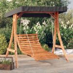 Provira Schommelbed met luifel vurenhout met teak afwerking