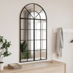 Provira Wandspiegel boog 60x110 cm ijzer zwart
