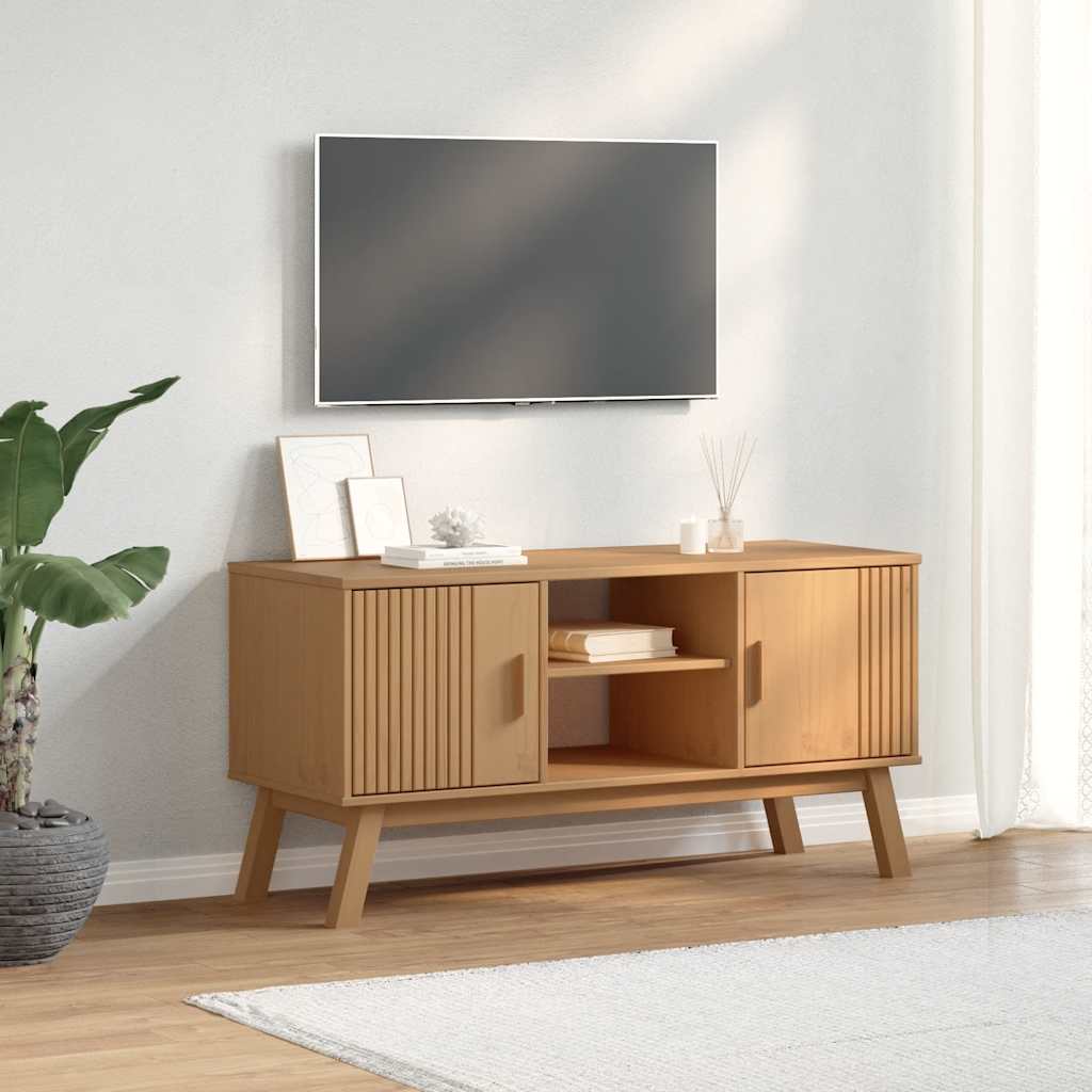 8721012133716_m_en_hd_1 Provira Tv-meubel OLDEN 114x43x57 cm massief grenenhout bruin - Image 1