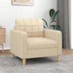 Provira Fauteuil 60 cm stof crèmekleurig