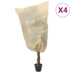 Provira Plantenhoezen met trekkoord 4 st 70 g/m² 0,8x1 m
