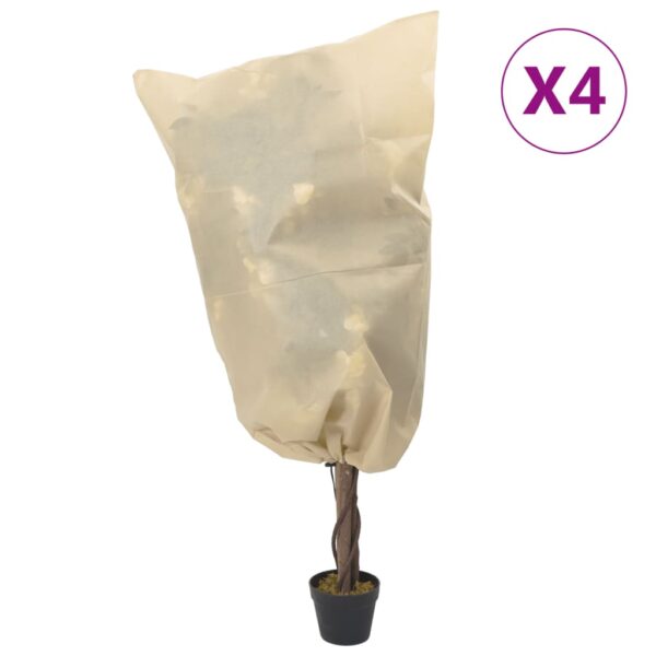 Provira Plantenhoezen met trekkoord 4 st 70 g/m² 0,8x1 m