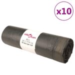 Provira Vuilniszakken met trekkoorden 250 st 60 l zwart