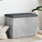 Provira Opbergbankje 62x42x45 cm bewerkt hout betongrijs