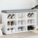 Provira Schoenenbank 82x32x50 cm bewerkt hout wit