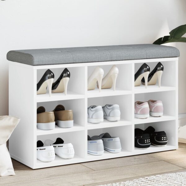Provira Schoenenbank 82x32x50 cm bewerkt hout wit