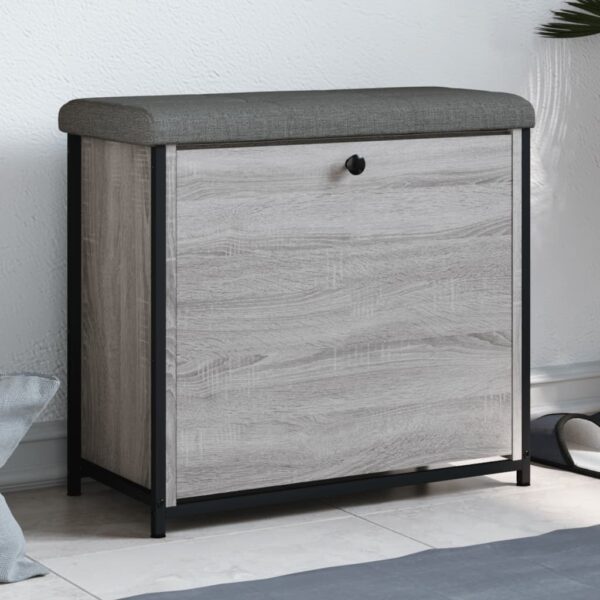 Provira Schoenenbankje met klaplade 62x32x56 cm grijs sonoma eikenkleur