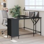 Provira Bureau 141x141x75 cm bewerkt hout zwart
