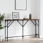 Provira Wandtafel 140x23x75 cm bewerkt hout gerookt eikenkleurig