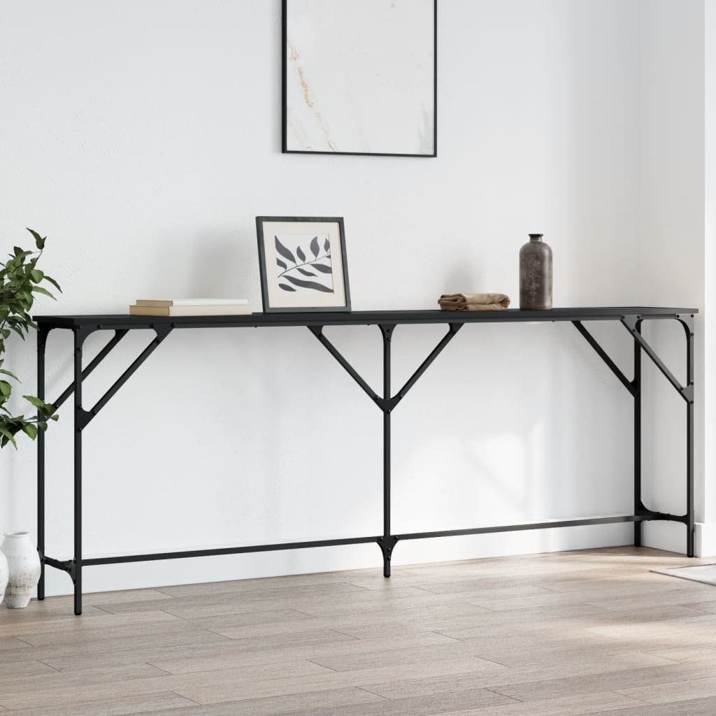 8721012195592_m_en_hd_1 Provira Wandtafel 200x29x75 cm bewerkt hout zwart - Image 1