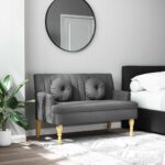 Provira Bankje met kussens 113x64,5x75,5 cm stof donkergrijs