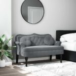 Provira Bankje met kussens 120,5x65x75 cm fluweel donkergrijs