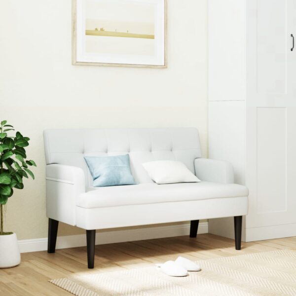 Provira Bankje met rugleuning 112x65,5x75 cm kunstleer wit