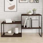Provira Wandschappen 4 st 60x40x1,5 cm bewerkt hout bruin eikenkleur