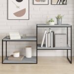 Provira Wandschappen 4 st 60x50x1,5 cm bewerkt hout grijs sonoma eiken