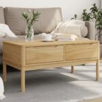 Provira Salontafel FLORO 99x55,5x45 cm massief grenenhout wasbruin