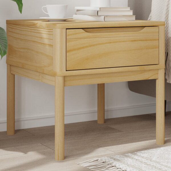 Provira Lamptafel FLORO 55x55x54 cm massief grenenhout wasbruin