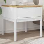 Provira Lamptafel FLORO 55x55x54 cm massief grenenhout wit