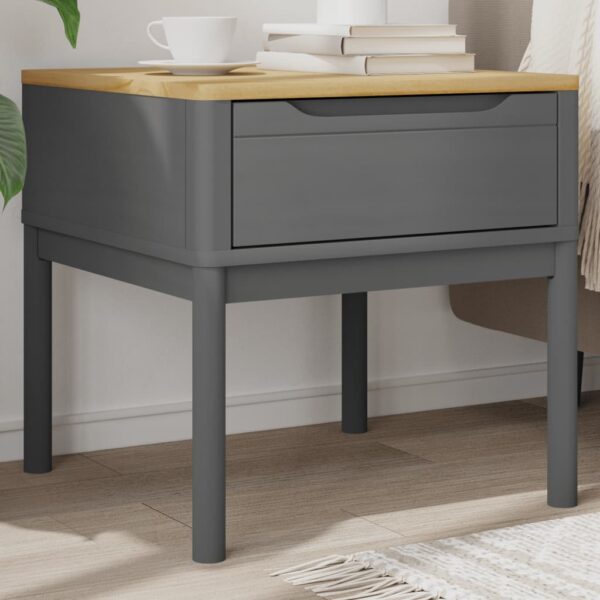 Provira Lamptafel FLORO 55x55x54 cm massief grenenhout grijs
