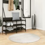 Provira Vloerkleed IZA laagpolig Scandinavisch Ø 100 cm crèmekleurig