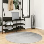 Provira Vloerkleed IZA laagpolig Scandinavisch Ø 120 cm grijs