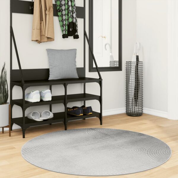 Provira Vloerkleed IZA laagpolig Scandinavisch Ø 120 cm grijs