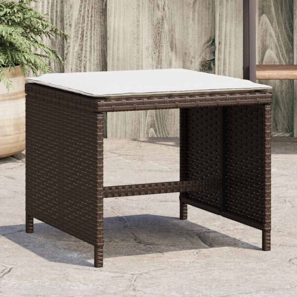 Provira Tuinkrukken 4 st met kussens 41x41x36 cm poly rattan bruin