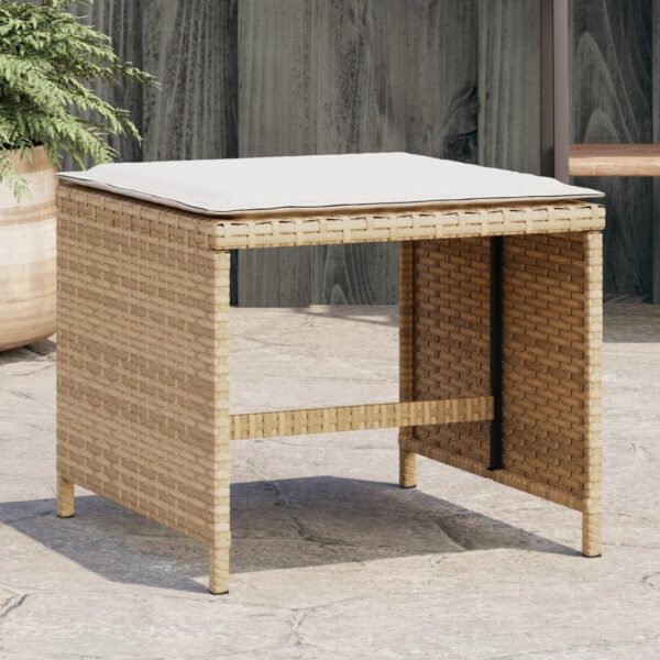 Provira Tuinkrukken 4 st met kussens 41x41x36 cm poly rattan beige