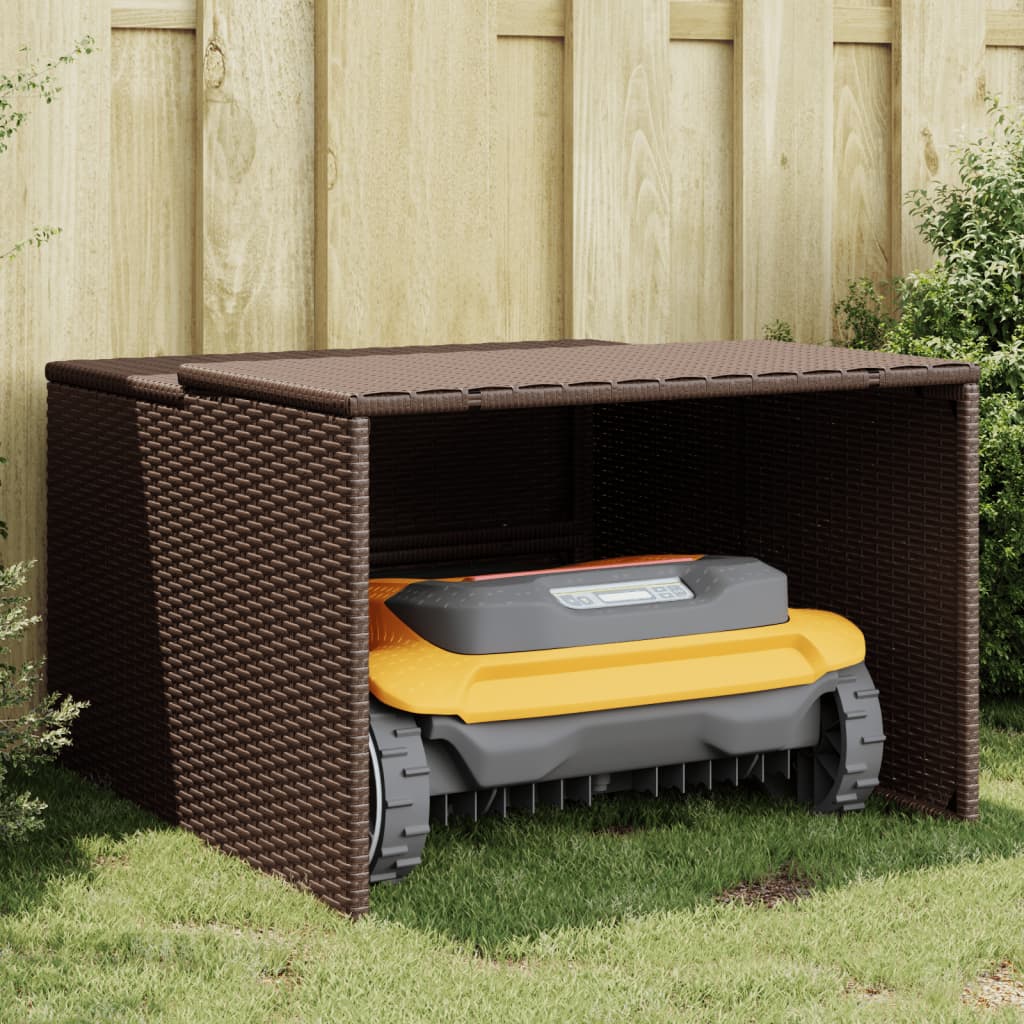 8721012259775_m_en_hd_1 Provira Garage voor robotmaaier 86x90x52/57 cm poly rattan bruin - Image 1
