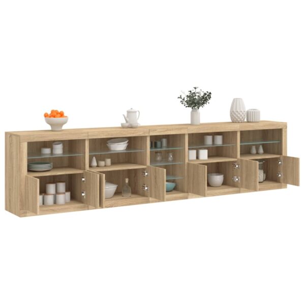 Provira Dressoir met LED-verlichting 283x37x67 cm sonoma eikenkleurig