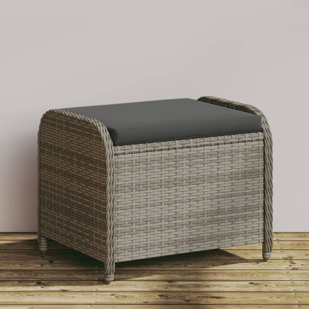 8721012265158_m_en_hd_1 Provira Tuinkruk met kussen 58x46x46 cm poly rattan grijs - Image 1