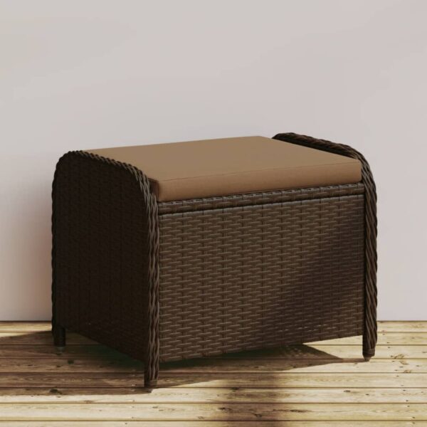 Provira Tuinkruk met kussen 58x46x46 cm poly rattan bruin