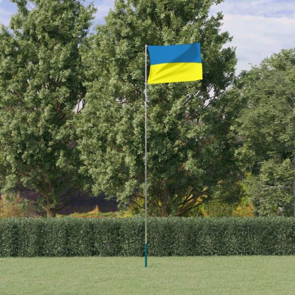 Provira Vlag met vlaggenmast Oekraïne 5,55 m aluminium