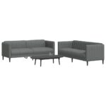 Provira 2-delige Loungeset stof donkergrijs