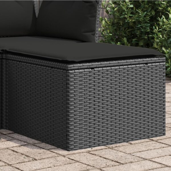 Provira Tuinkruk met kussen 55x55x37 cm poly rattan zwart
